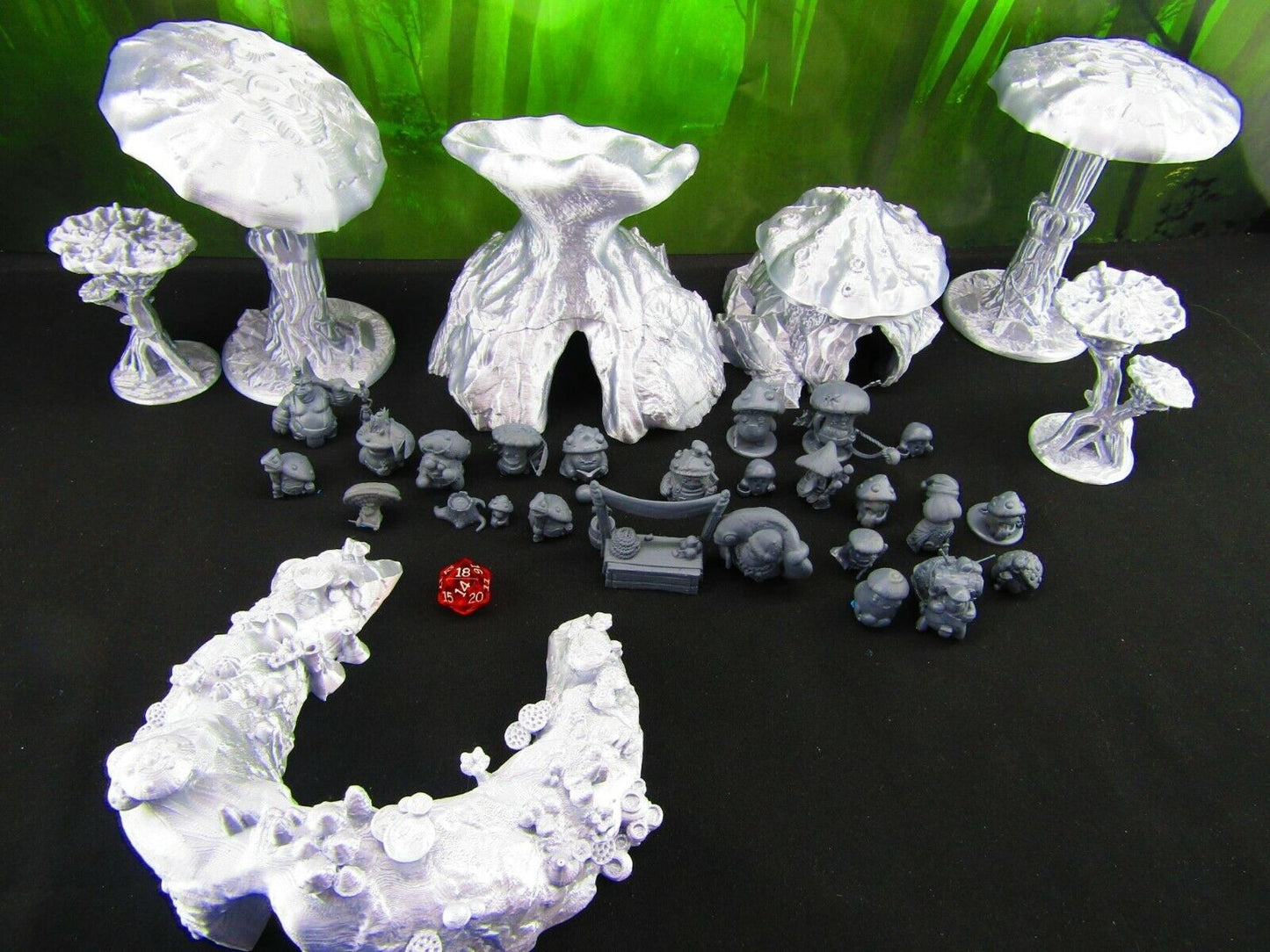 Mushroom Forest Myconid Shroomie Village Set w/ minis Scatter Terrain Scenery
