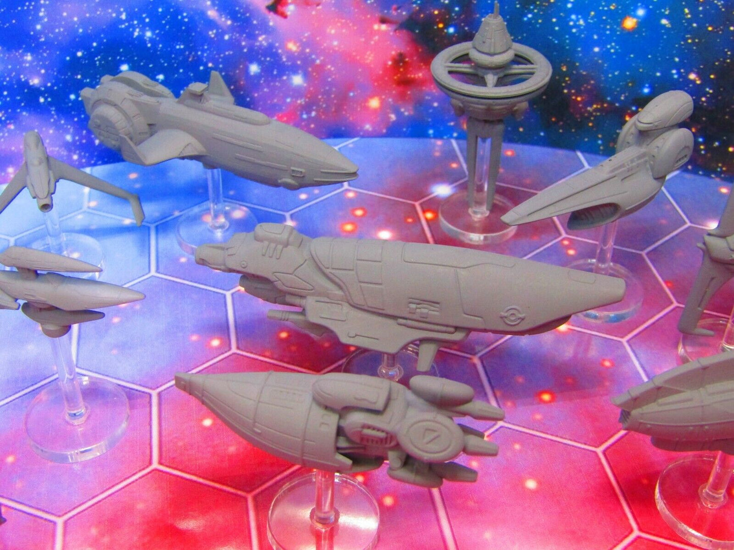 11pc The Sylwarin Military Space War Gaming Set w/ Flight Stands & Rods