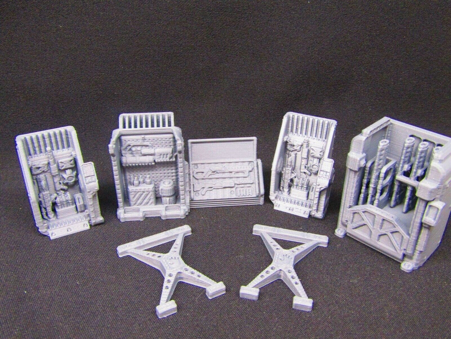 6pc Weapons Arms Racks Armory Miniatures 3D Printed Model 28/32mm Scale Sci Fi