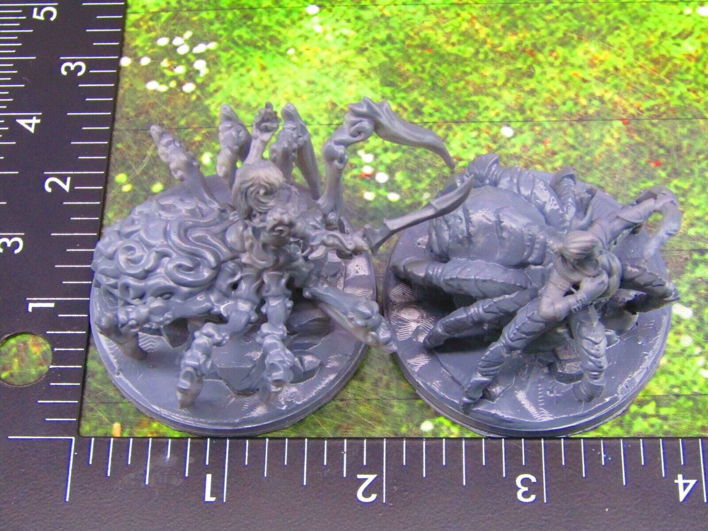 Dark Elf Arachnid Spider Warriors Pair Mini Miniature Figure 3D Printed Model