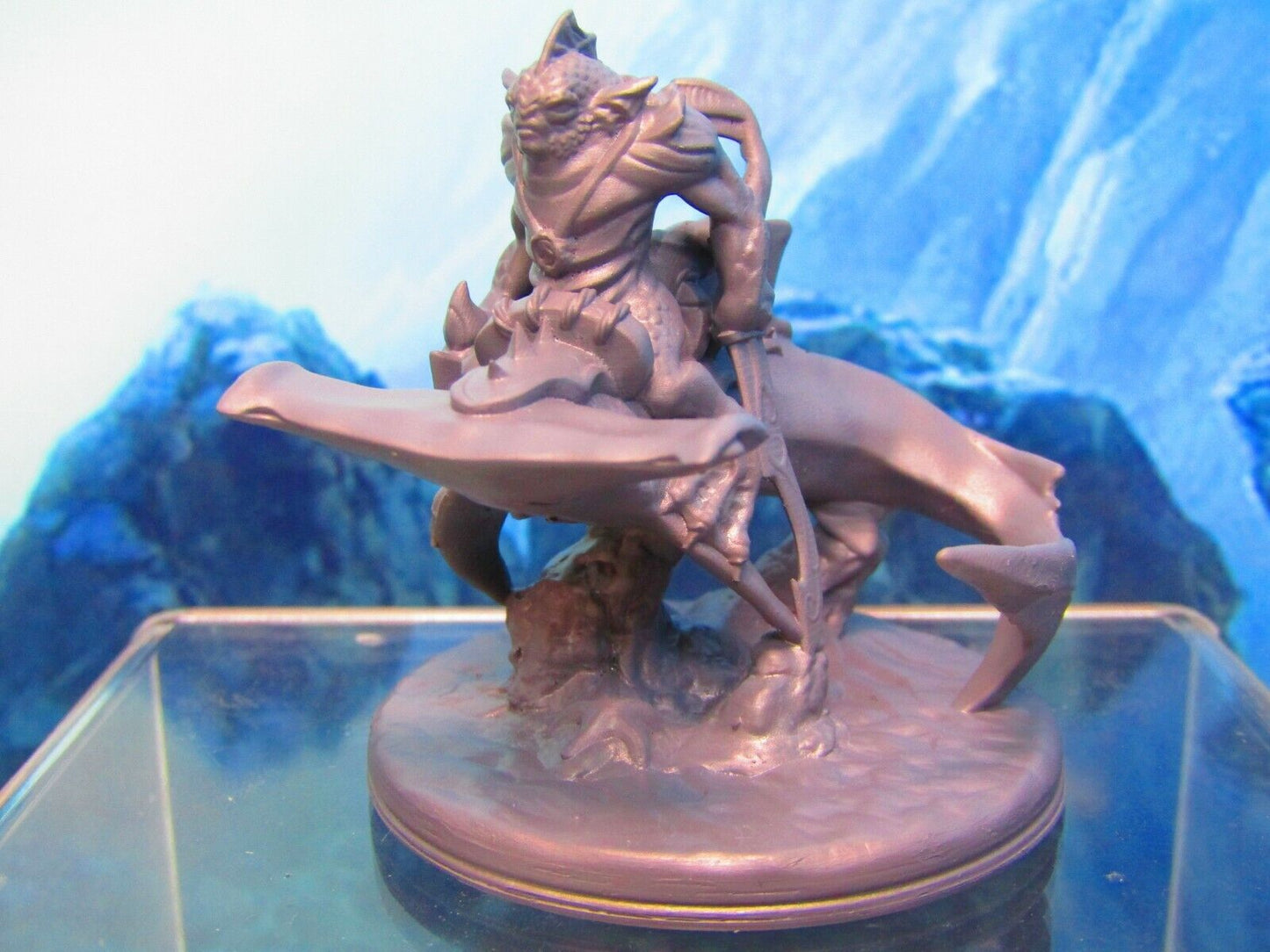 Sea Devil Rider On Hammerhead Shark Mount Mini Miniature Figure 3D Printed Model
