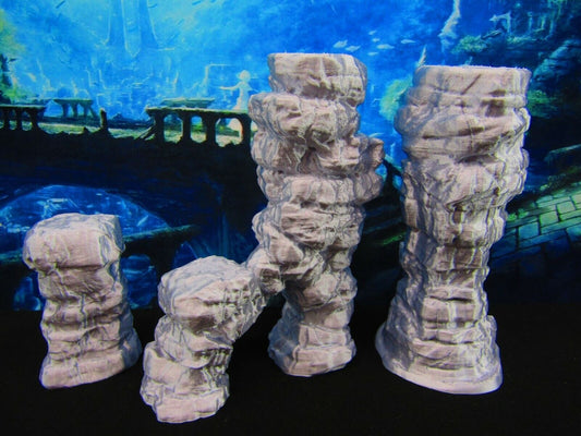 Stacked Rock Columns Scatter Terrain Scenery 3D Printed Mini Miniature Model