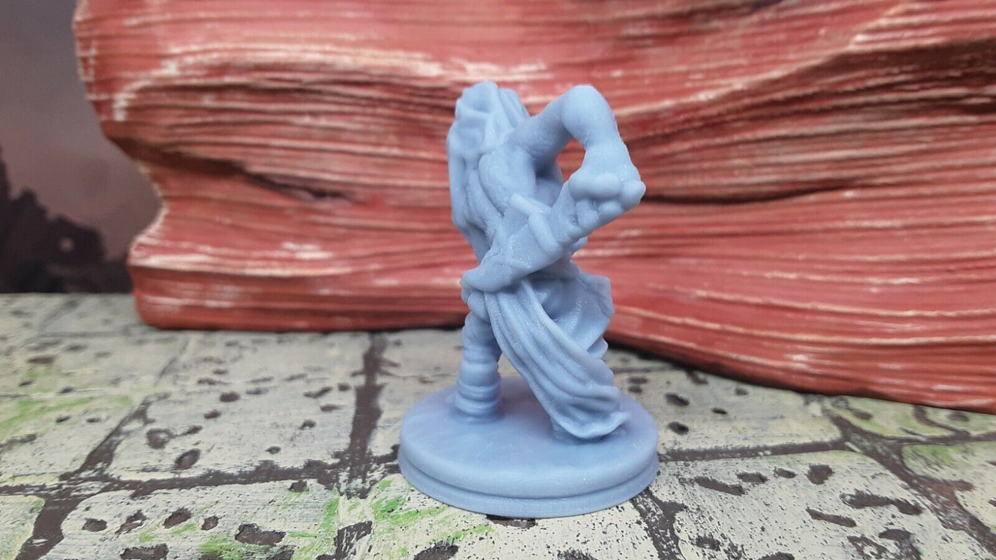 Snakefolk Assassin Lizard Man Mini Miniature Figure 28/32mm D&D 3D Printed Resin