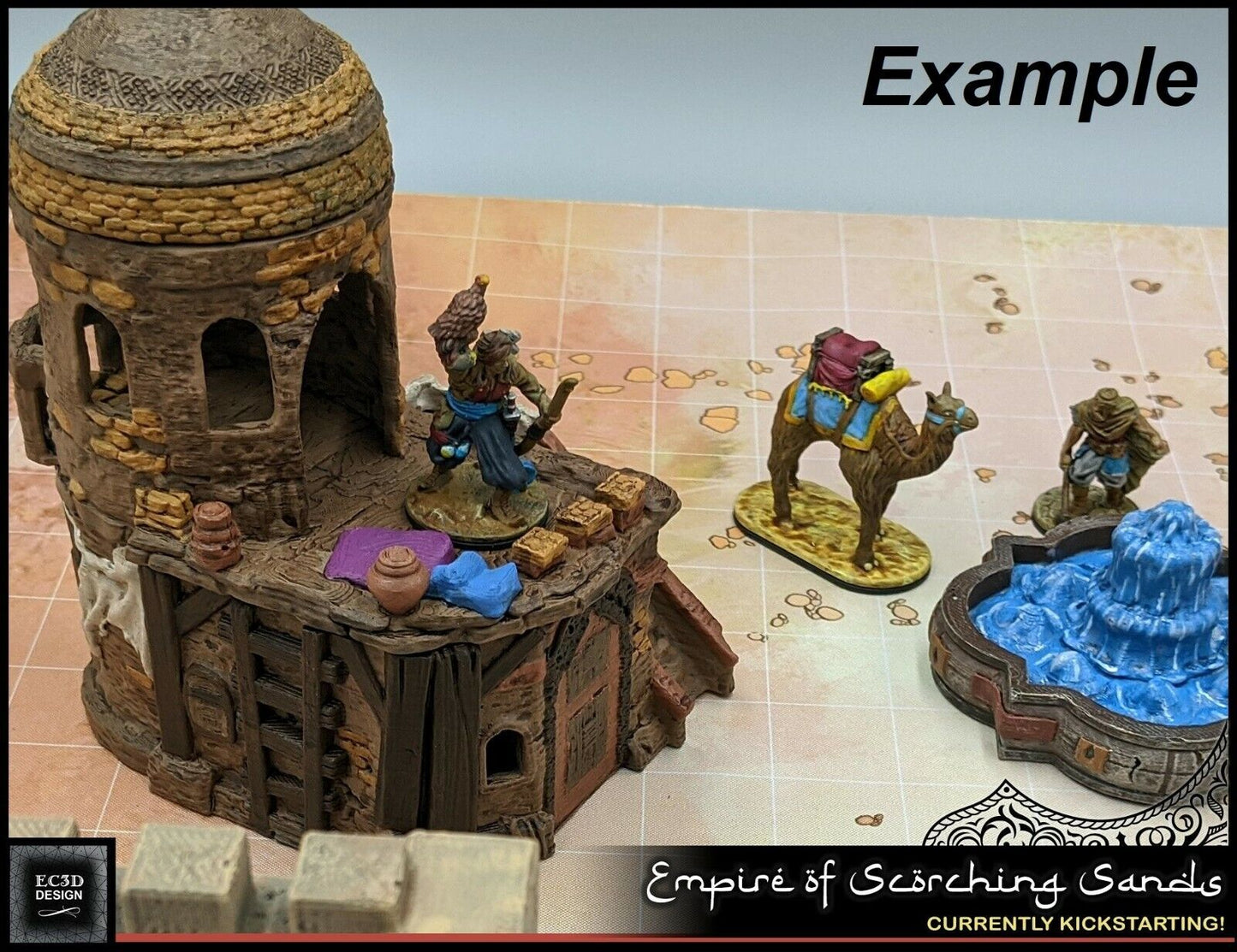 2 Floor Arabian Desert Domed Roof House Scatter Terrain Tabletop Scenery