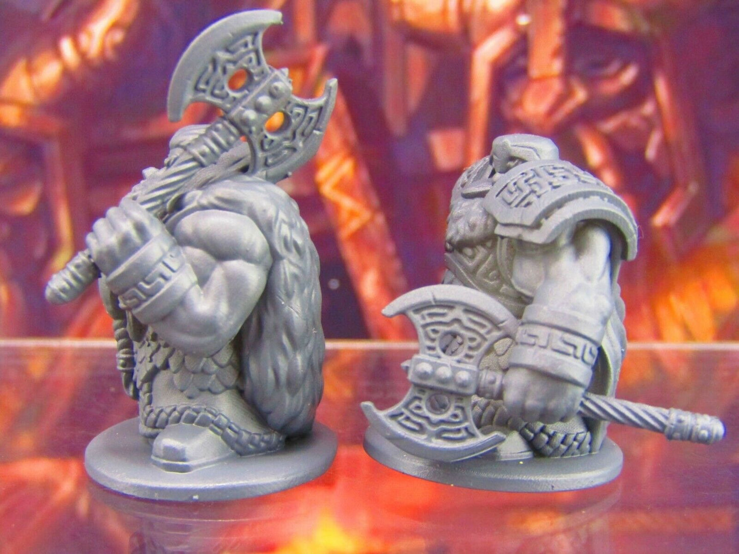 Dwarven Guard Pair Mini Miniature Figure 3D Printed Model 28/32mm Scale RPG