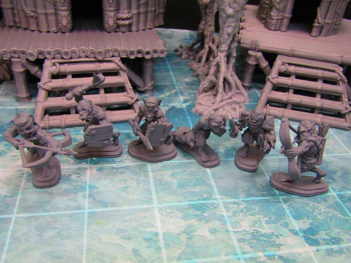 17pc Swamp / Marsh Goblins Mini Set Scatter Terrain Scenery 3D Printed Model