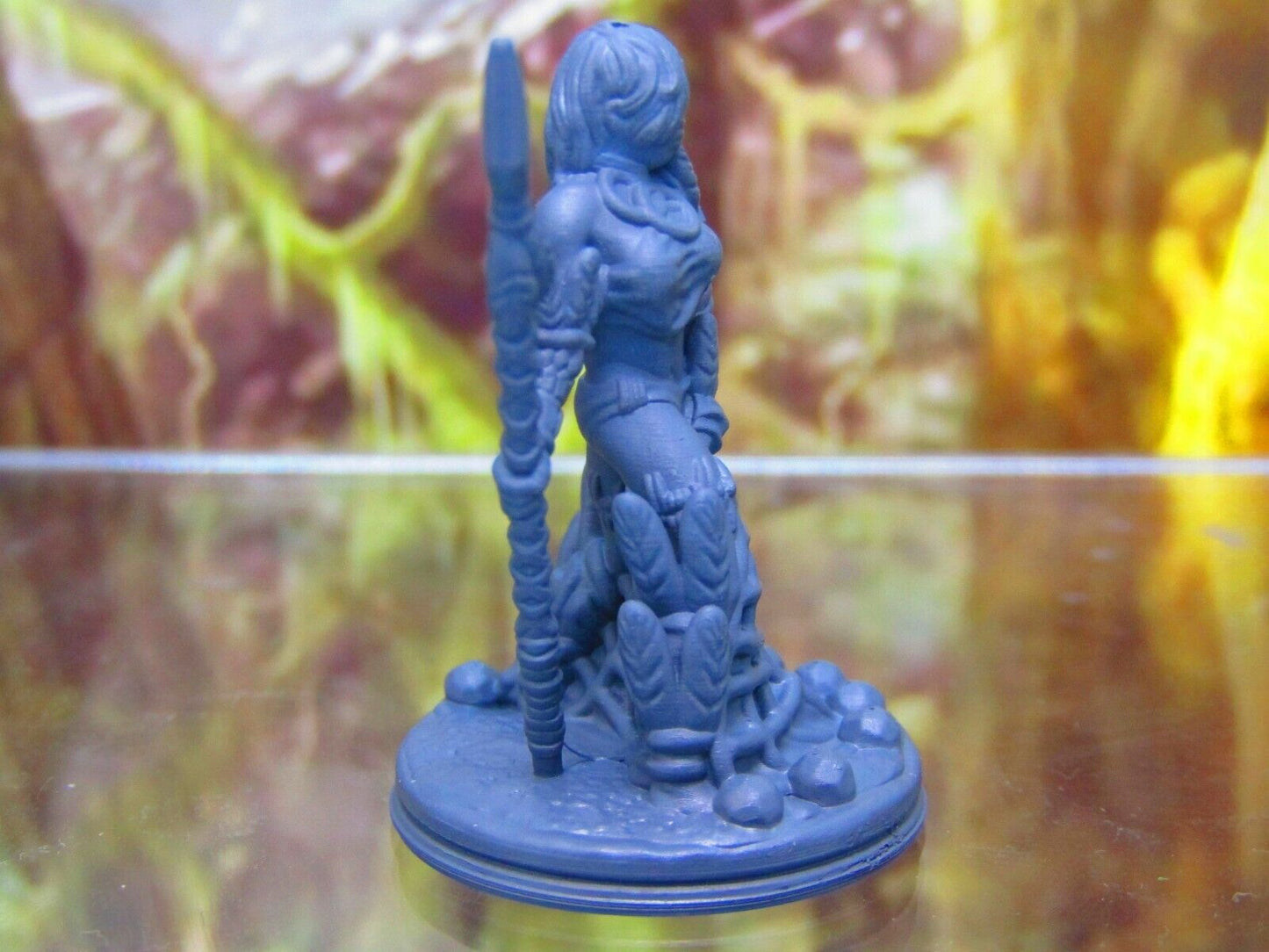 Tribal Jungle Warrior Flower Warrioress Mini Miniature Figure 3D Printed Model