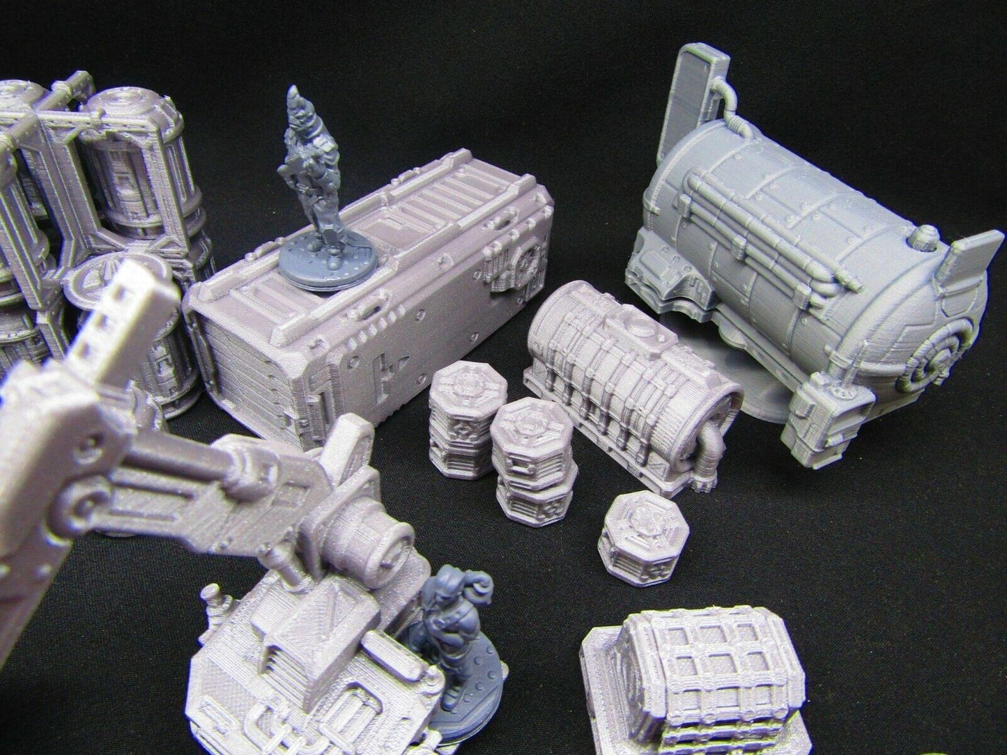47pc Sci Fi Dock Cargo Set w/ Minis Miniatures Scenery Scatter Terrain 3D Print