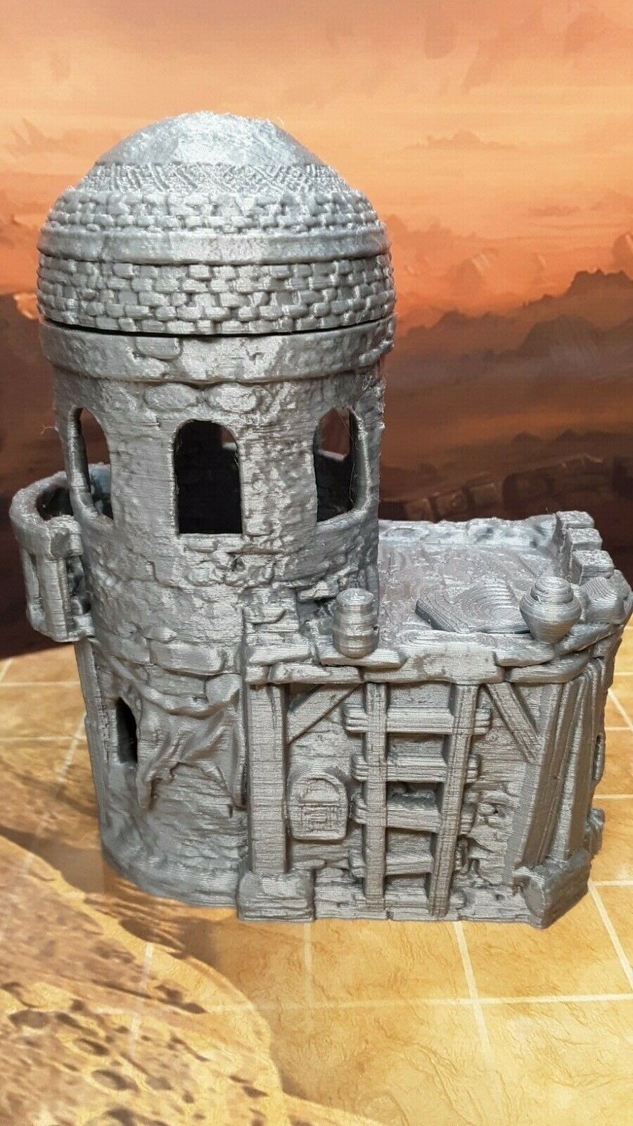 2 Floor Arabian Desert Domed Roof House Scatter Terrain Tabletop Scenery