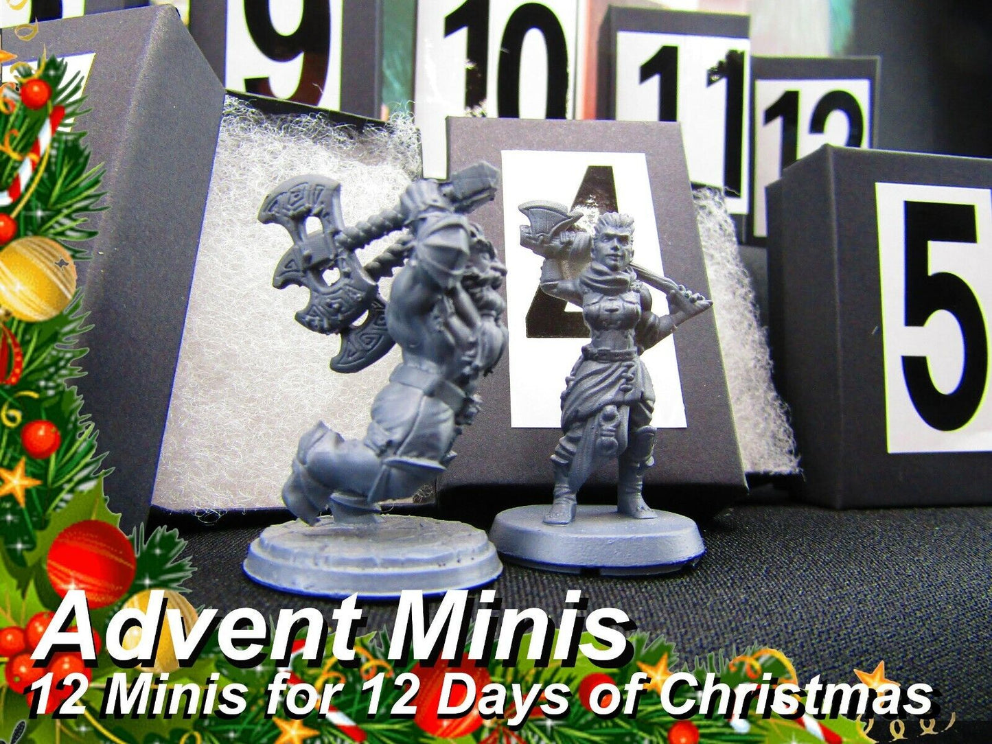 12 Days of Christmas Advent Calendar Fantasy Minis Miniature Figures Set Model