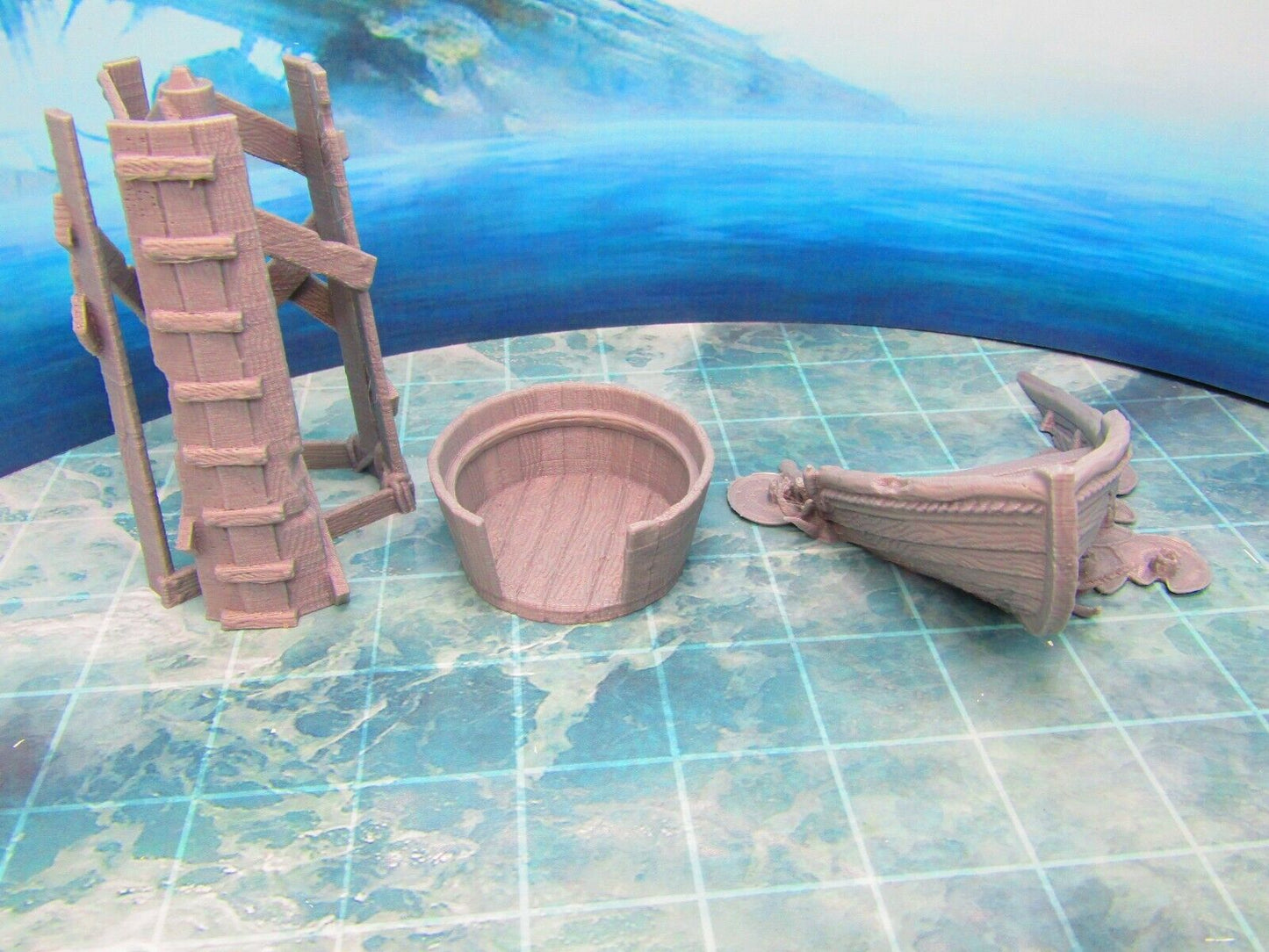 Sunken Boat w/ Crow's Nest Watchtower Scatter Terrain Scenery