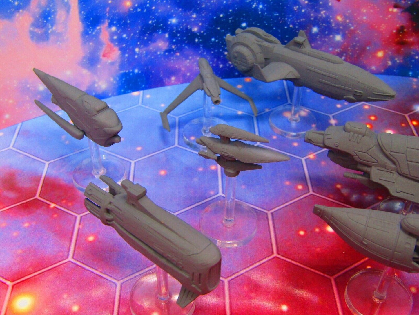 11pc The Sylwarin Military Space War Gaming Set w/ Flight Stands & Rods