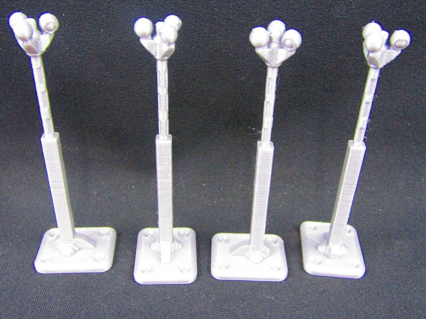 4pc Street Lights Obstacle Set Scenery Scatter Terrain 3D Printed Model 28/32mm