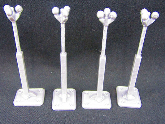 4pc Street Lights Obstacle Set Scenery Scatter Terrain 3D Printed Model 28/32mm