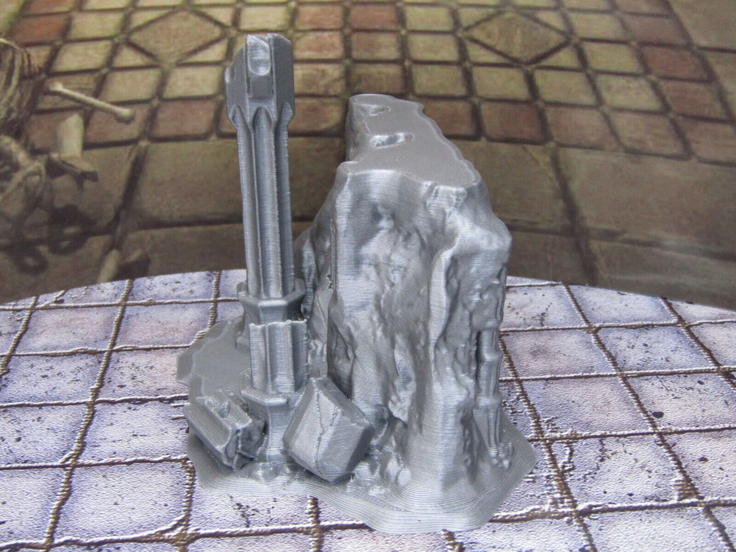 Rune Marked Cave Entrance Mini Miniature Figure Scenery Terrain 3D Printed Model