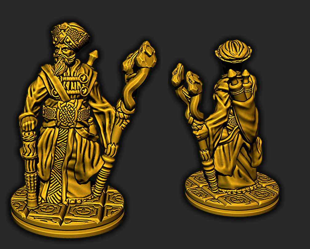 Arabian King, Chancellor, Prince & Princess Mini Figure 28-32MM Resin 3D Printed