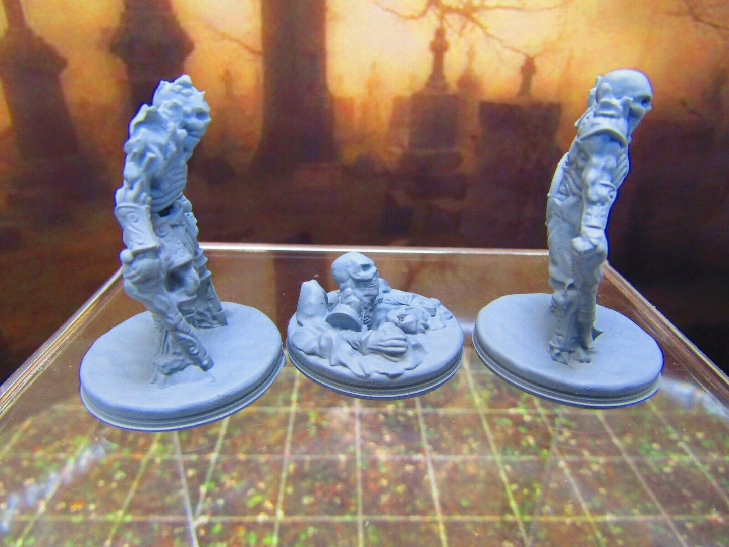 Trio of Undead Skeleton Warriors Encounter Mini Miniature