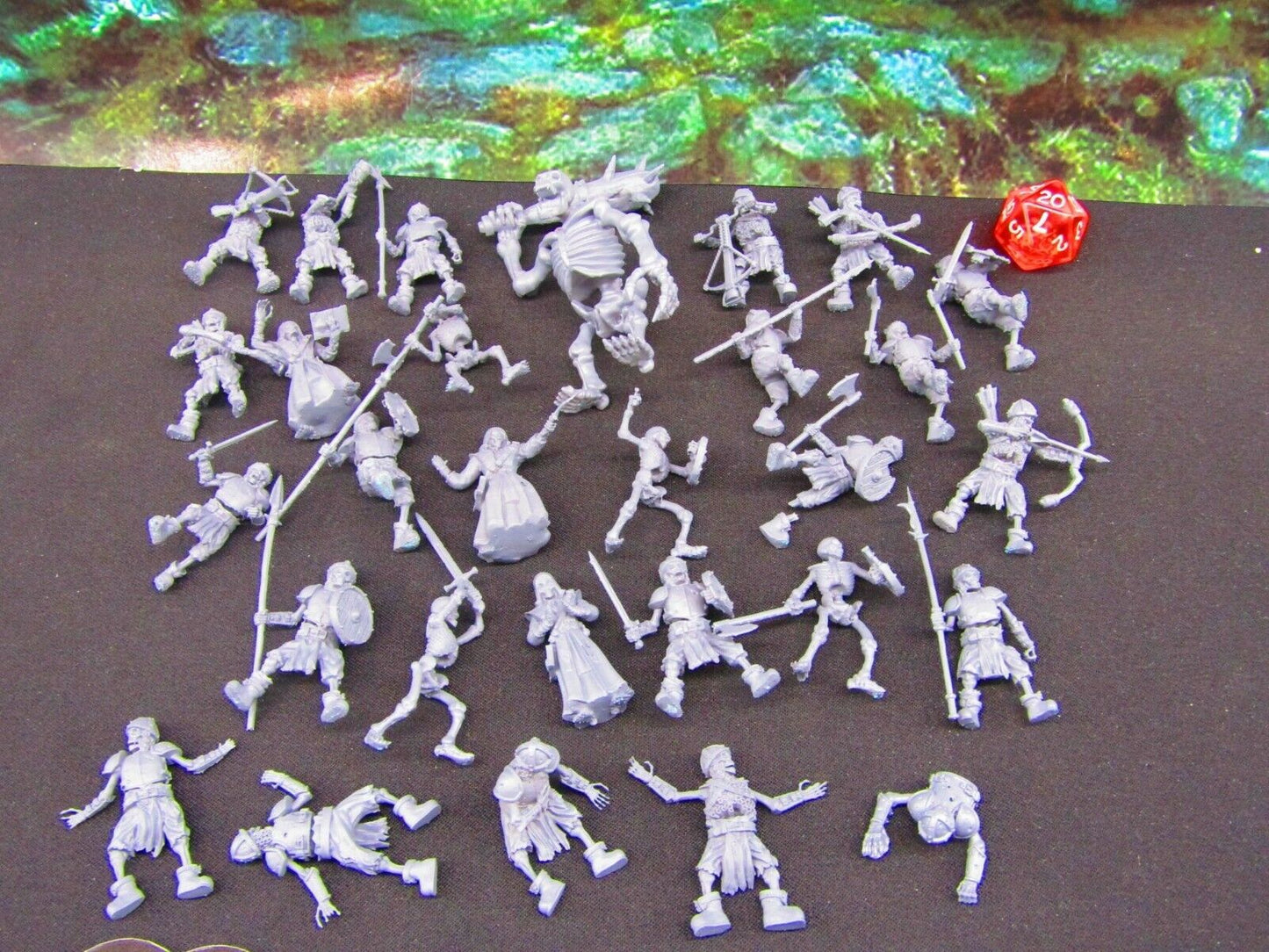 29pc Large Skeletal Army Set Mini Miniatures 3D Printed Resin Model Figure