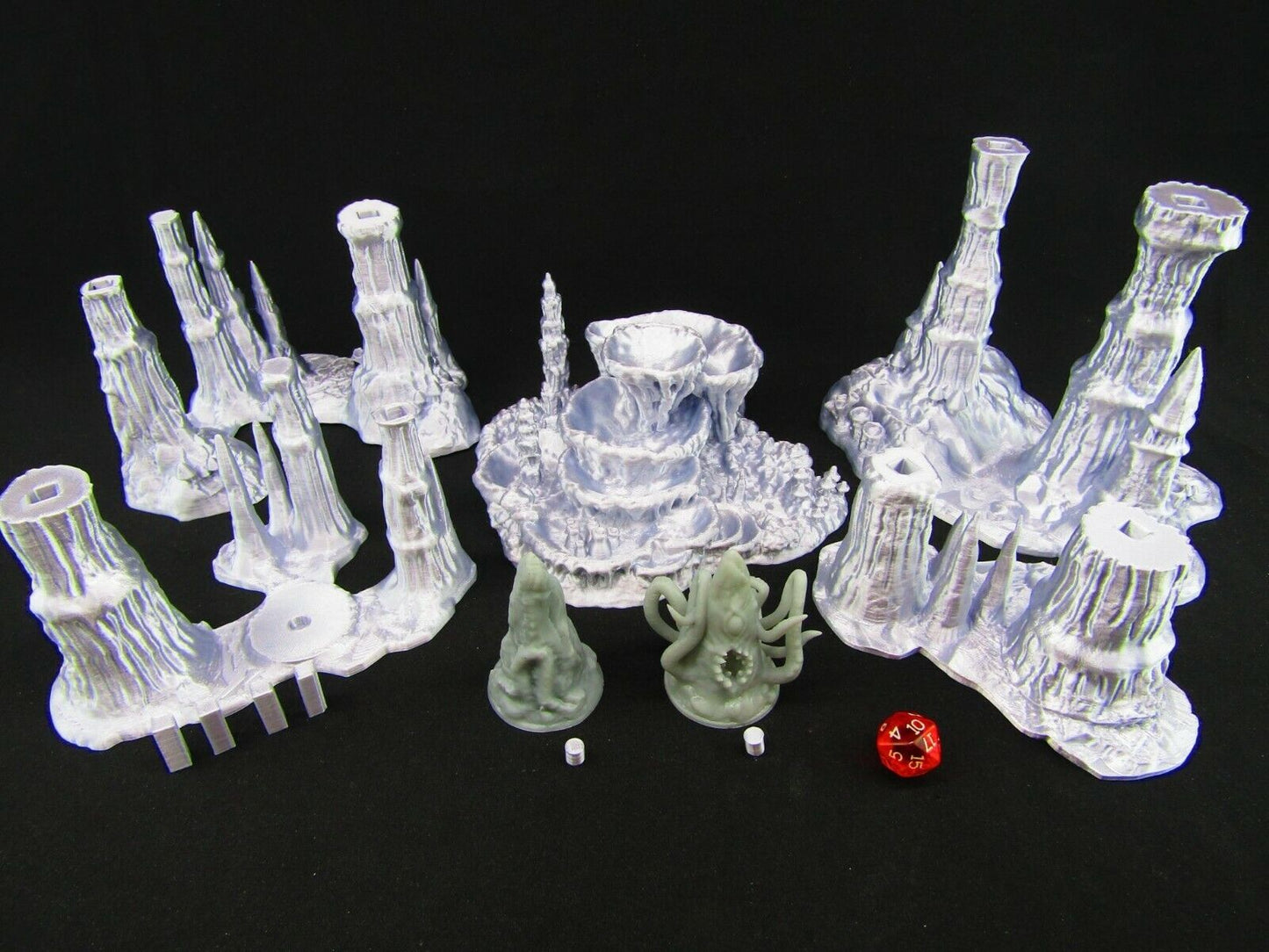 Wet Cavern Stalagmite Stalactite Set w/ Roper Monster Scatter Terrain Scenery 3D