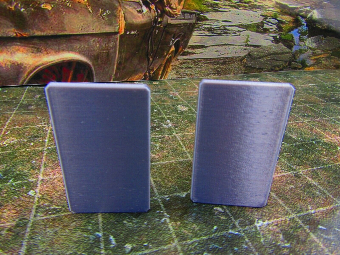 2pc Metal Barrier / Shield Tall Scatter Terrain Scenery Wasteland Apocalypse