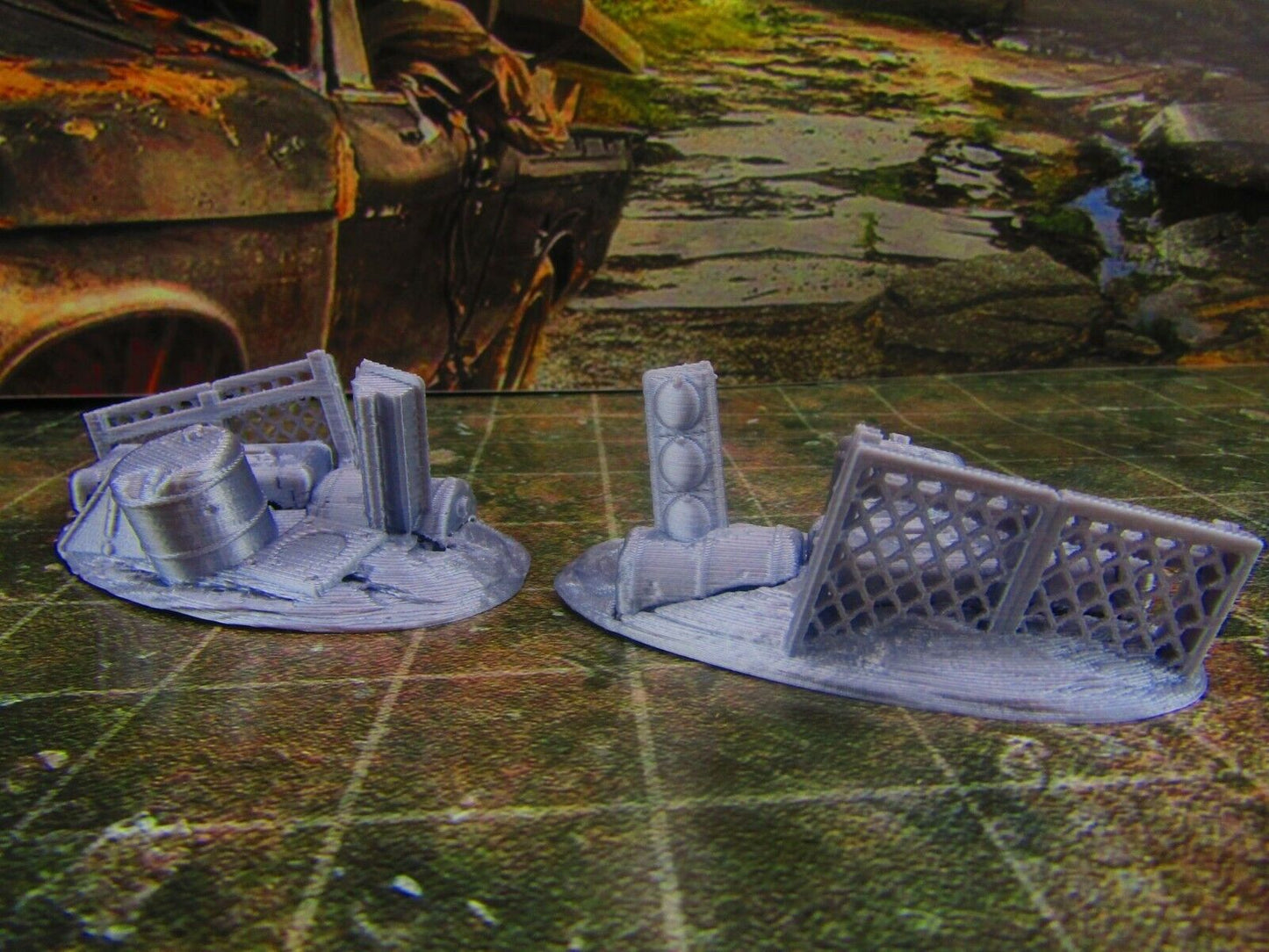 2pc Junk Street Rubble H Scatter Terrain Scenery Wasteland Apocalypse Dystopian