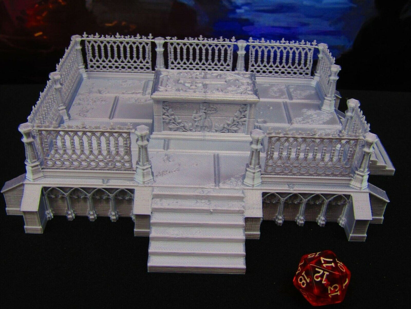 Raised Fenced in Tomb for Graveyard / Cemetery Scatter Terrain Scenery Tabletop
