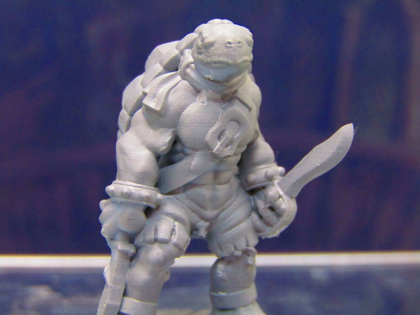 Tortle Pirate Dual Wielding Mini Miniature Figure 3D Printed Model 28/32mm Scale