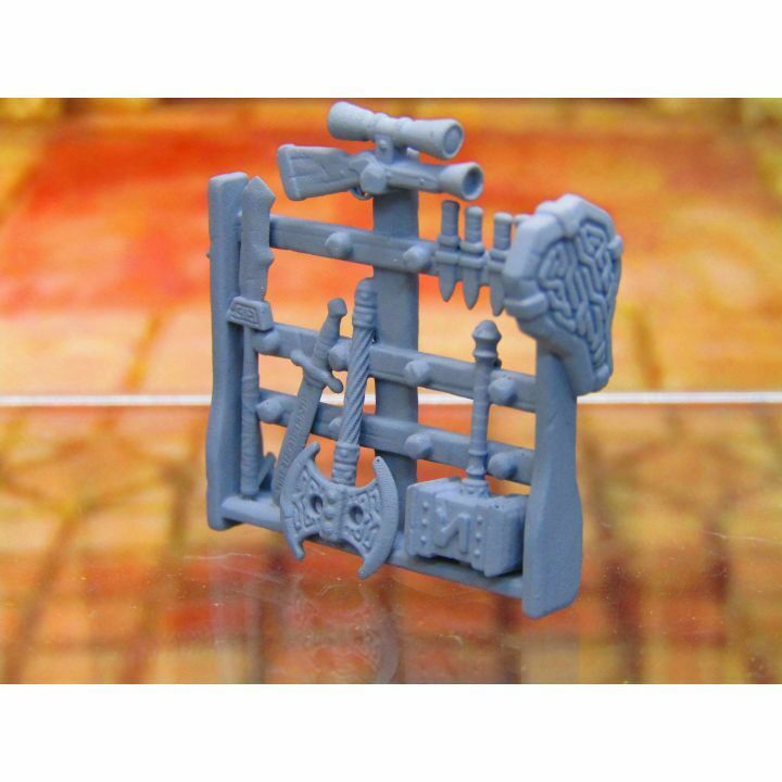 Set of 5 Weapon Racks Scatter Terrain Scenery Props Miniatures