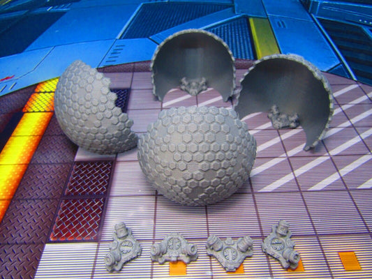 8 pc Battlefield Round Energy Shields Miniature Scatter Terrain Scenery