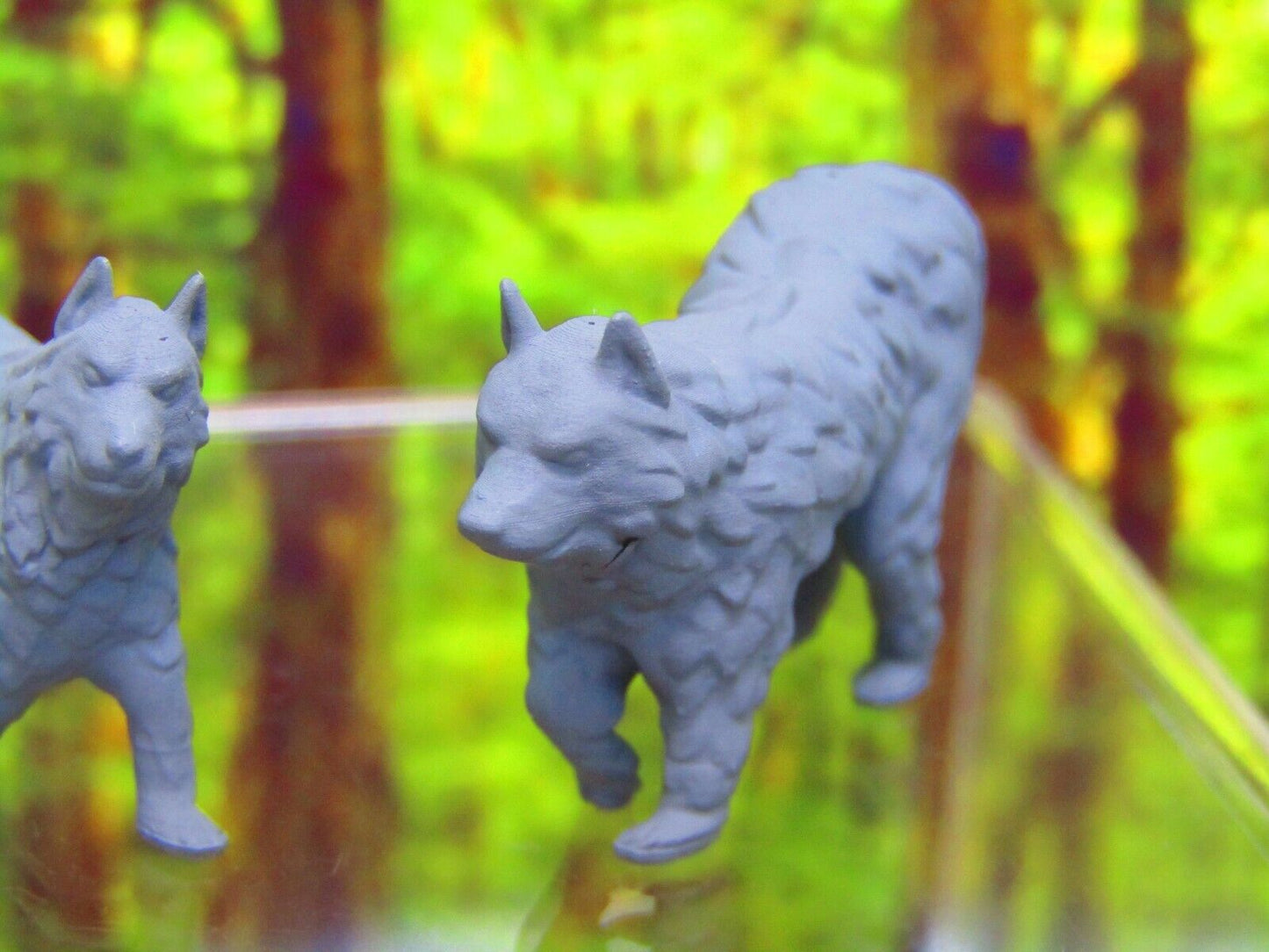 3 Piece Wild Dogs / Wolf Pack Set Mini Miniature 3D Printed Figure Model 28/32mm