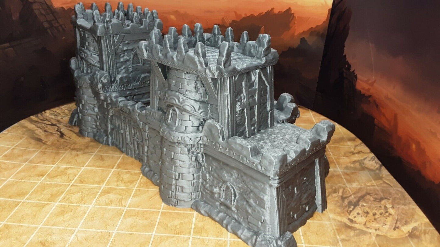 4 Room 3 Floor Fortress / Outpost Entrance Scenery Terrain Tabletop Fantasy D&D