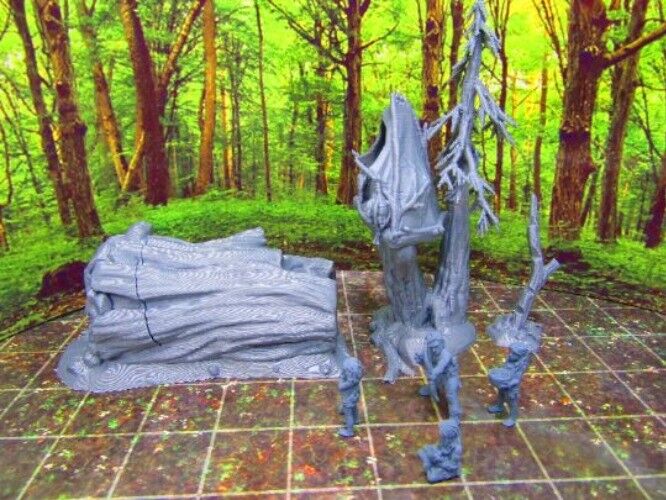 Prehistoric Tribal Family & Home Scatter Terrain Scenery 3D Print