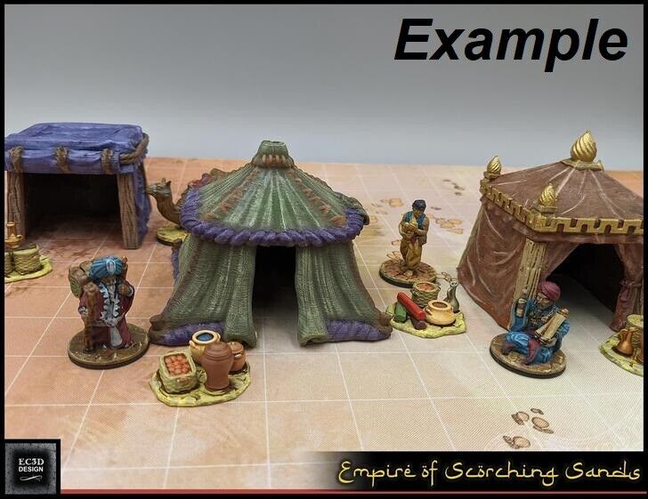 6 Piece Market Tent Set Scatter Terrain Tabletop Scenery Dungeons & Dragons