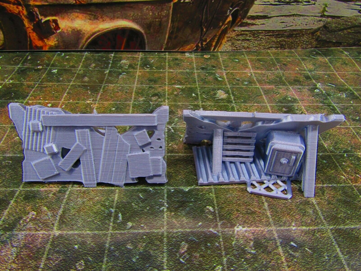 2pc Junk Wall Settlement Barricade B Scatter Terrain Scenery Wasteland