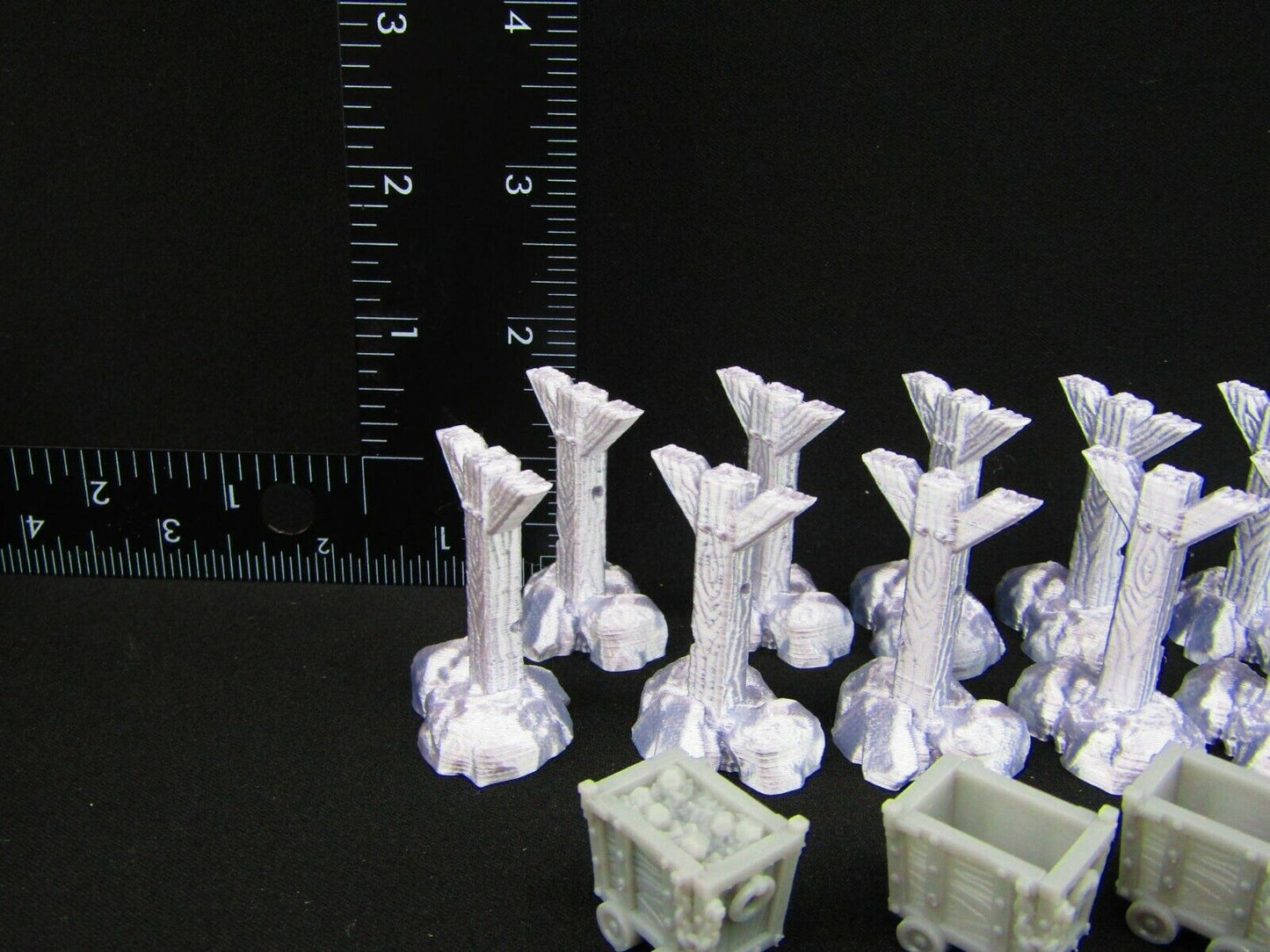 18pc Mine Supports and Carts Set Scatter Terrain Scenery 3D Printed Mini