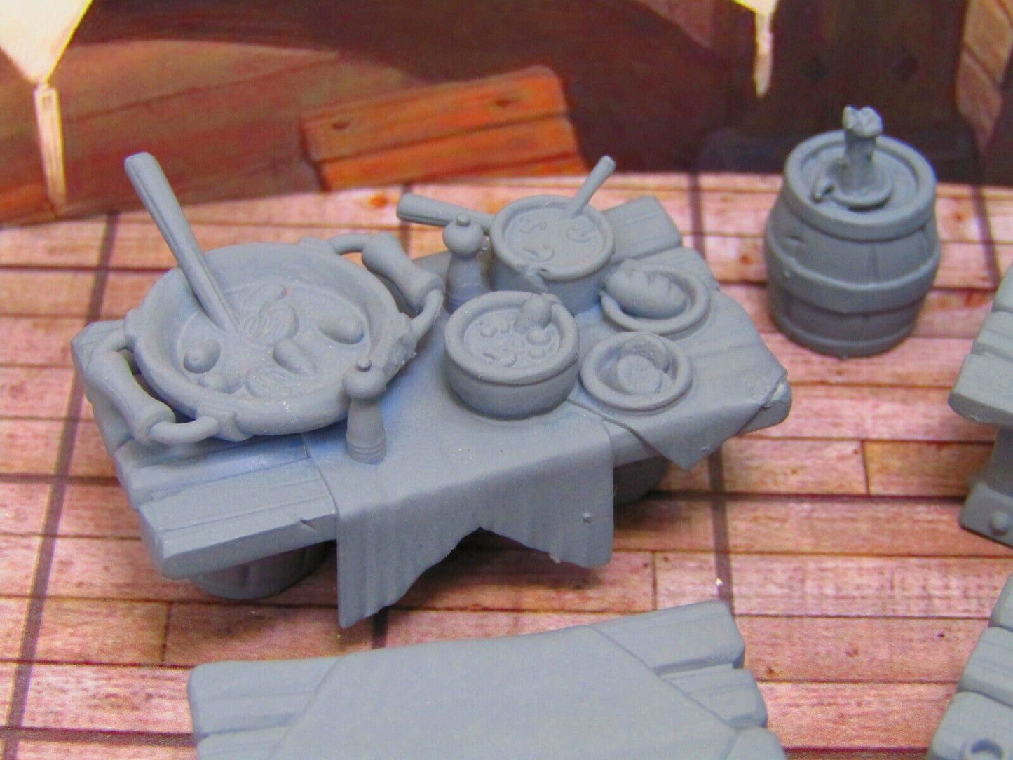 7pc Small Dining Room Banquet Dinner Set Scatter Terrain Scenery Props Miniature