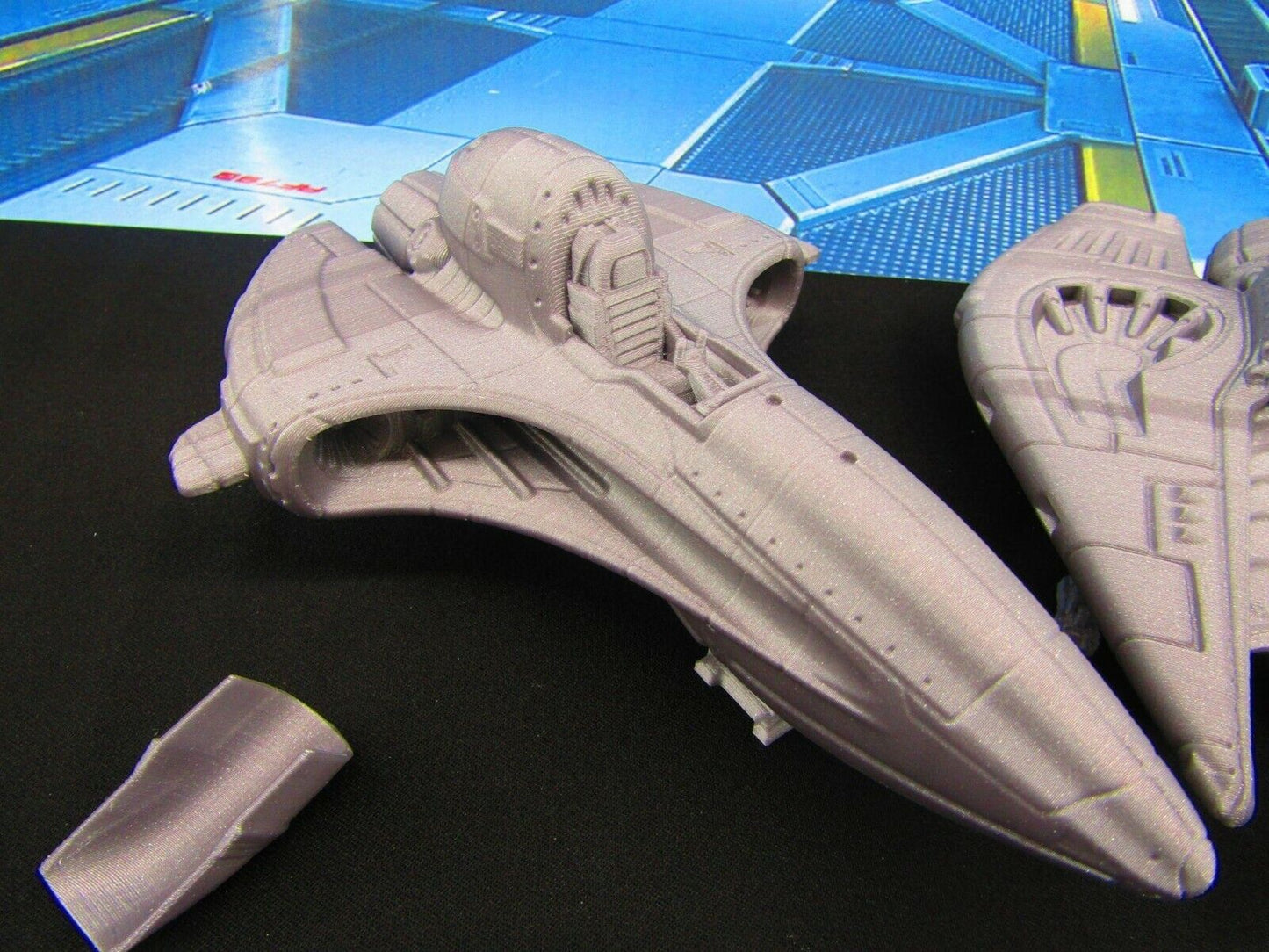 Star Fighter Space Ship Pair Scenery Scatter Terrain 3D Printed Model 3D Print