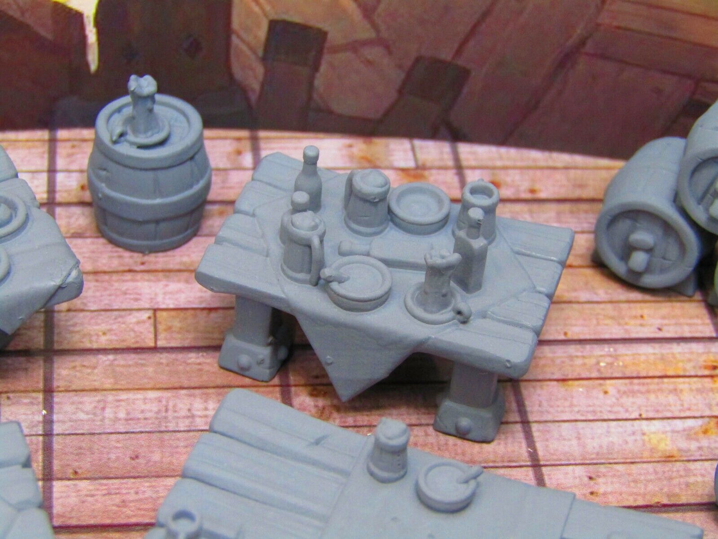 7pc Small Dining Room Banquet Dinner Set Scatter Terrain Scenery Props Miniature