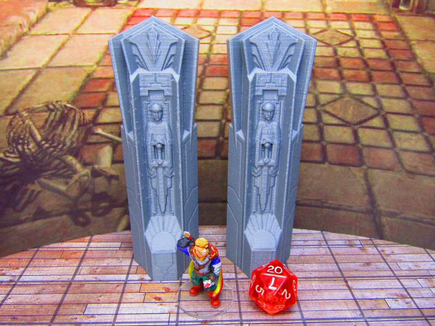 2 pc Holy Statues Scatter Terrain Scenery Tabletop Gaming Mini Miniature Models