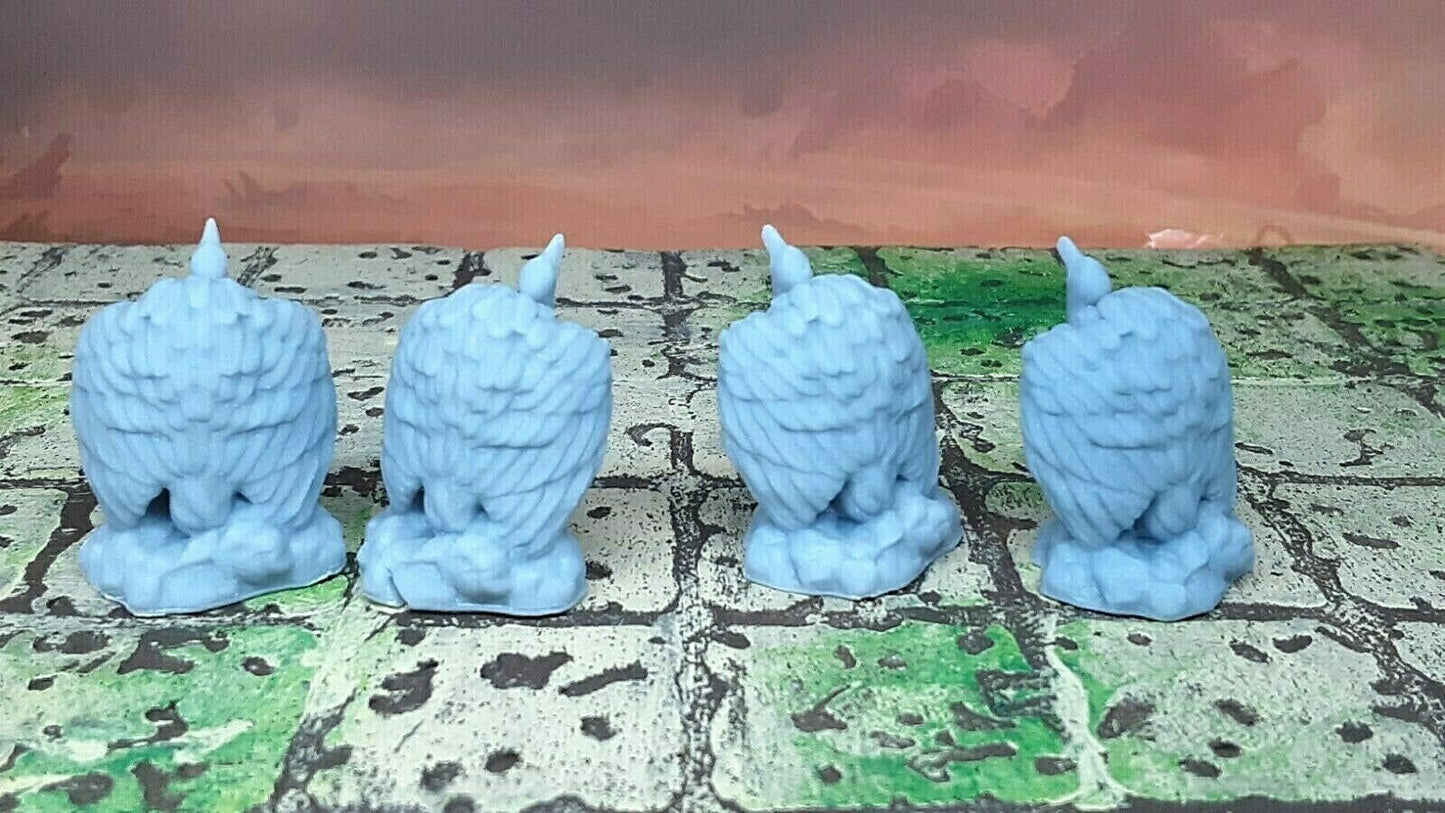4x Giant Vulture Buzzards Birds Mini Miniatures Figure Tabletop Gaming 3D Resin