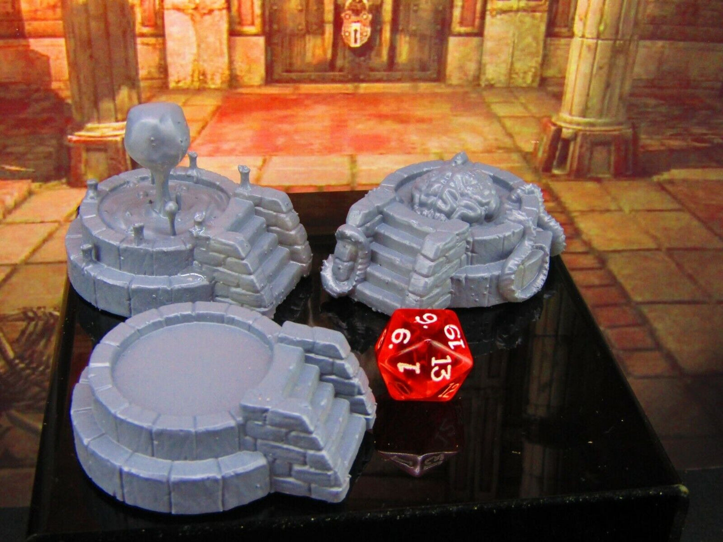 3pc Mind Horror Brain / Growth Pools Scatter Terrain Scenery Mini Miniature