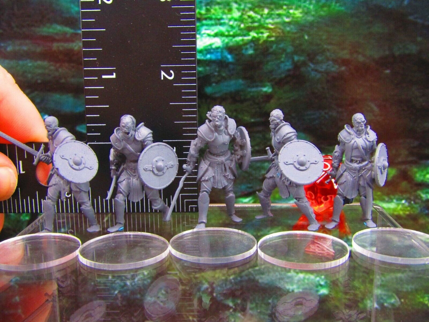 5pc Undead Zombie Soldiers Fighters Warriors Mini Miniatures 3D Printed Model