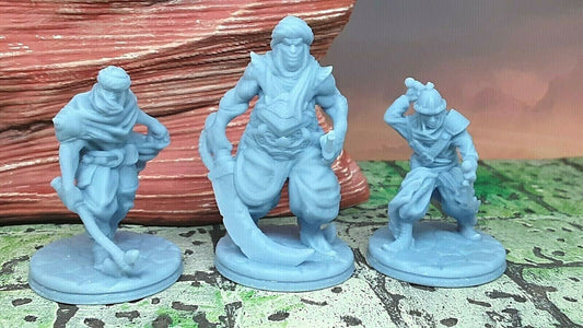 3x Marauders Desert Thieves Mini Miniatures Figure Tabletop D&D 3D Printed Resin
