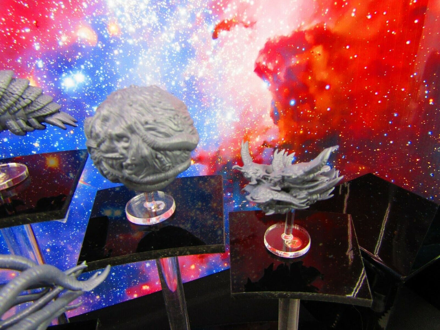 6pc Space Creatures Monsters Set Space War Gaming Set w/ Flight Stands & Rods