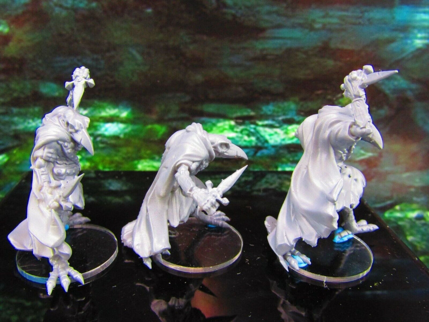 3pc Skeletal Raven SET Mini Miniature Model Character Figure 28mm/32mm Scale