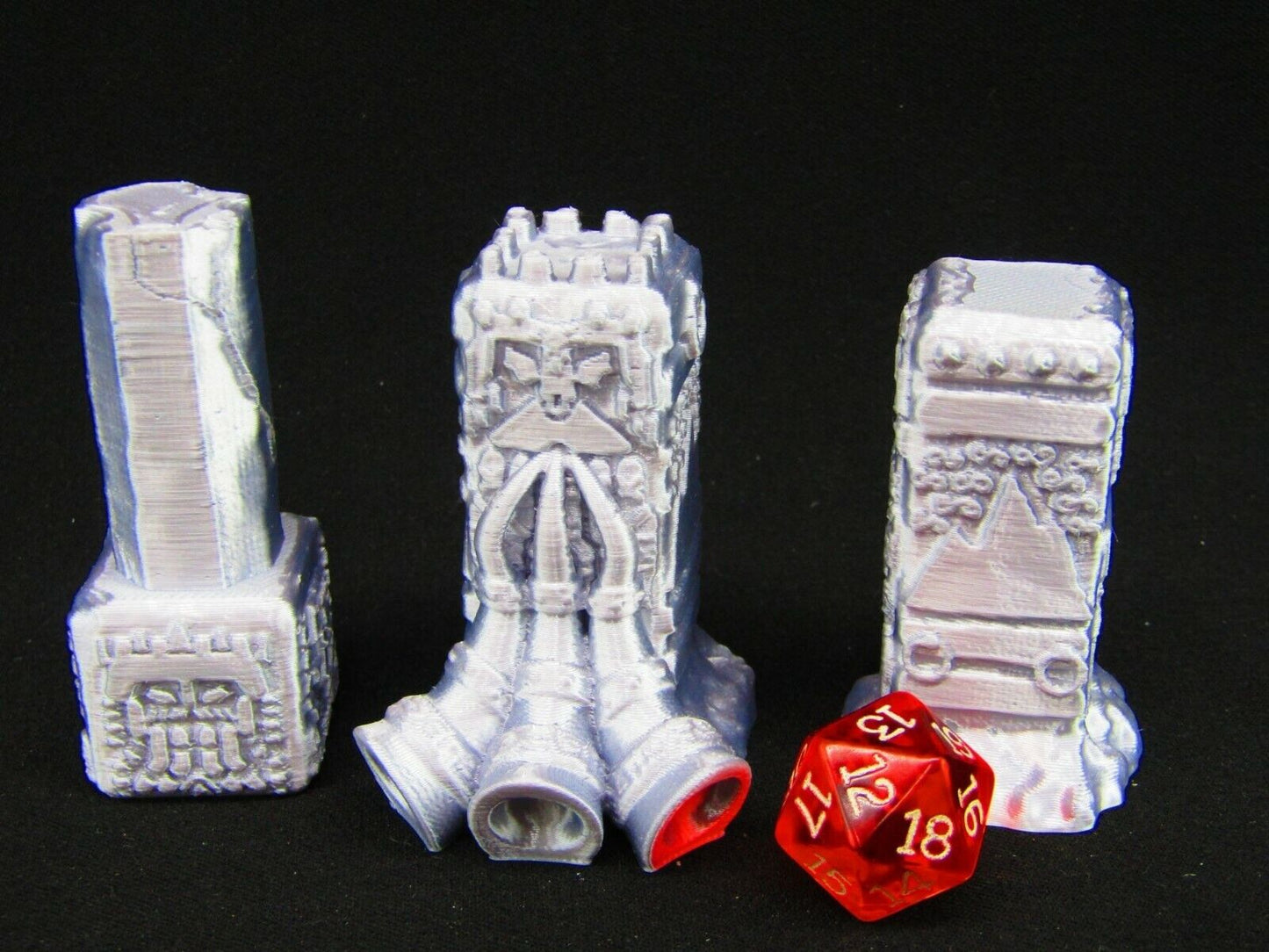 Warning Horn and Decorated Ancient Columns Scatter Terrain Scenery 3D Printed