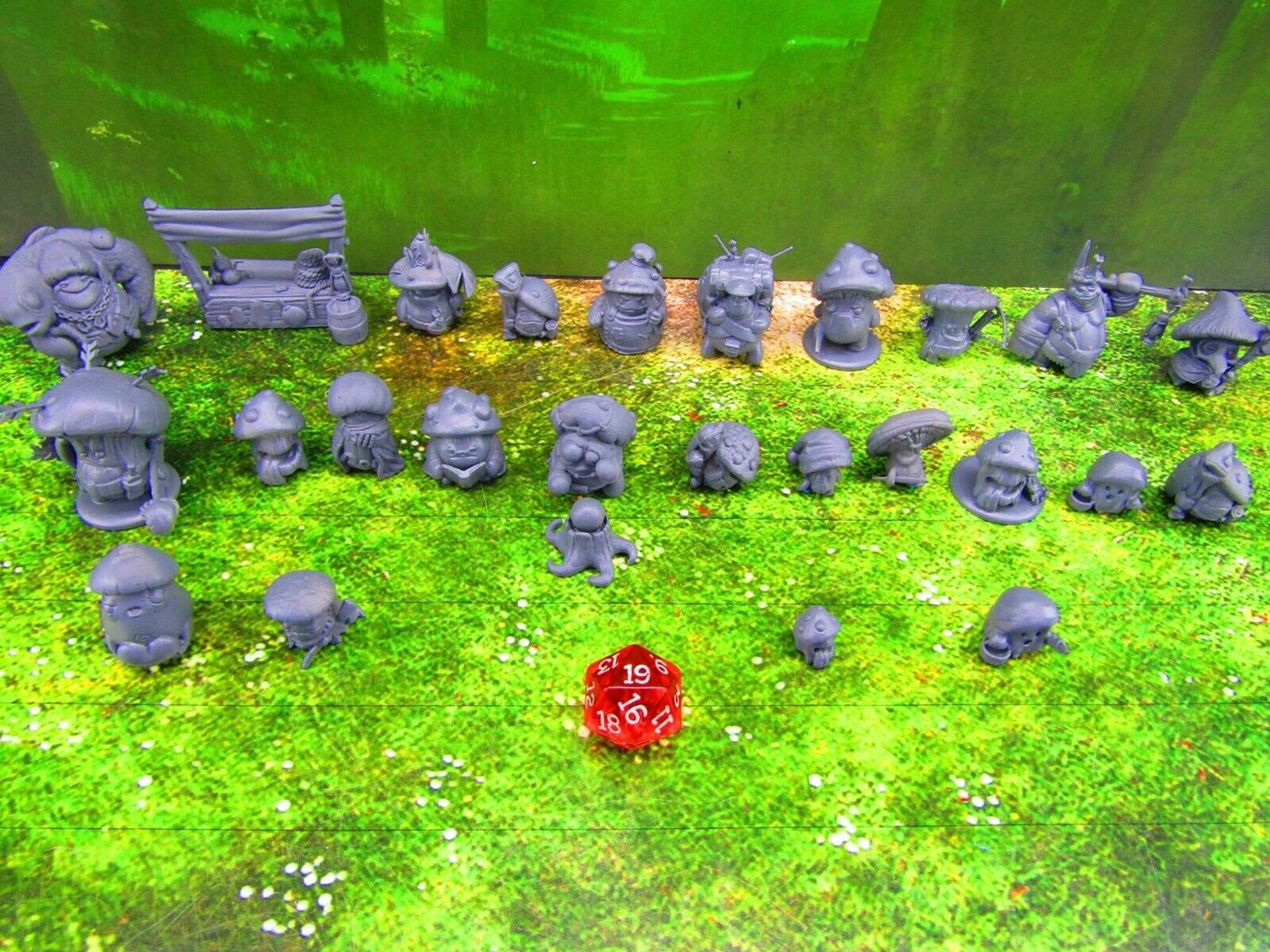 25pc Shroomie Myconid Characters Set Mini Miniature Model Character Figure