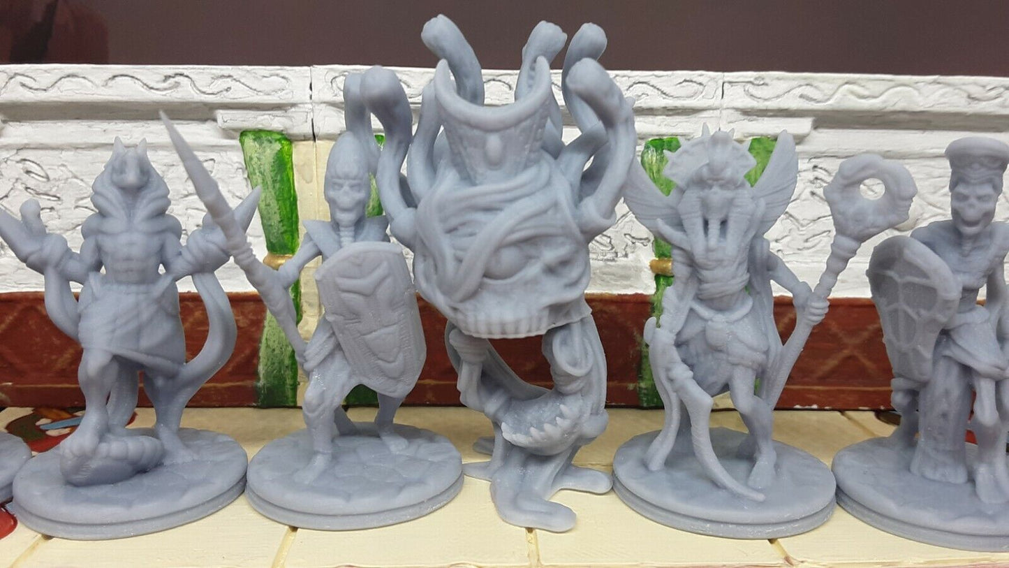 7 Piece Egyptian Tomb Set Mini Miniature 28/32mm Figure D&D 3D Printed Resin