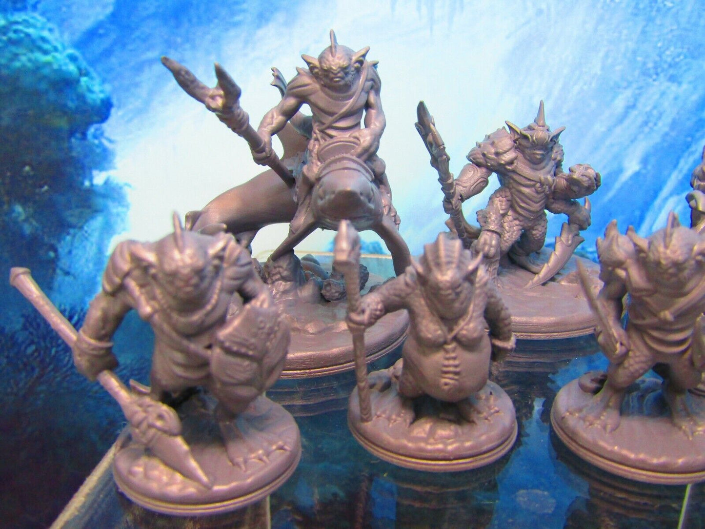 7pc Sea Devil Lot Mini Miniature Figure 3D Printed Model 28/32mm Scale Fantasy