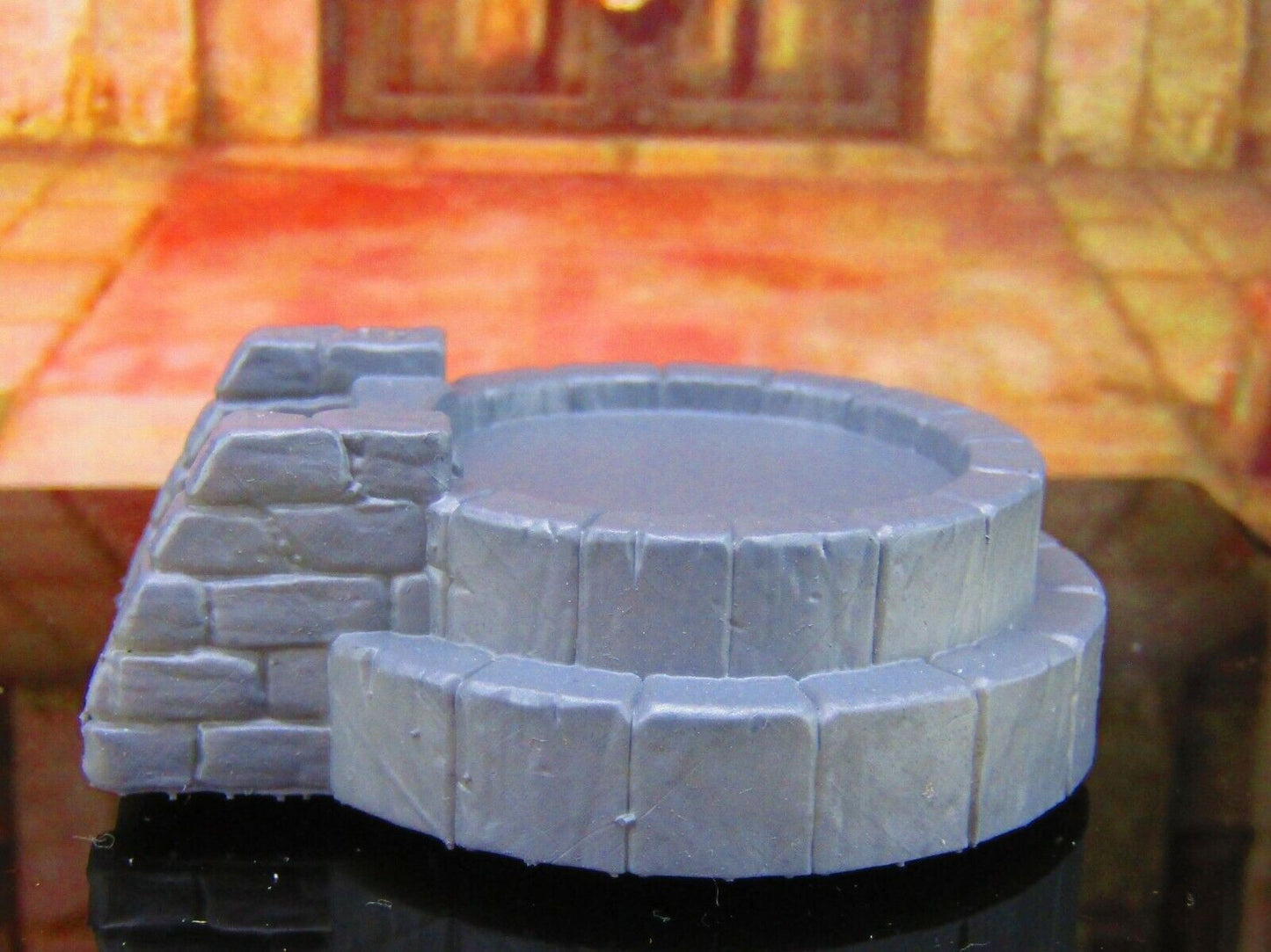 Stone Reflecting Pool / Wishing Well Scatter Terrain Scenery Mini Miniature
